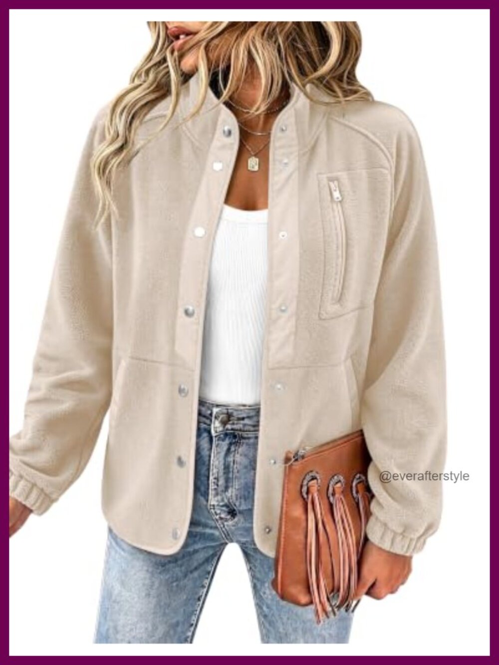 Essentials Fleece Jacket Western Aztec Print Snap Button Down